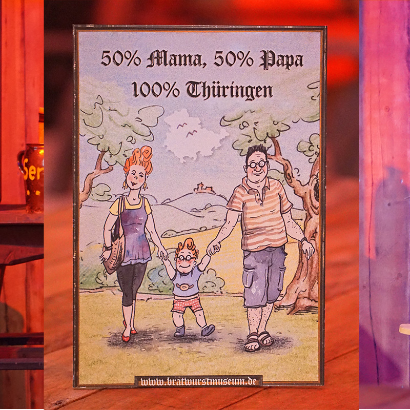 Preview: Lustiges Bratwurstspruch-Schild "100% Thüringen"