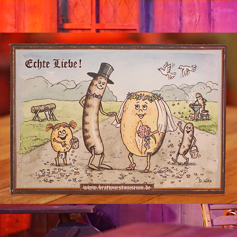 Preview: Lustiges Bratwurstspruch-Schild "Echte Liebe"