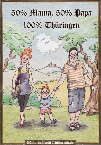 Lustiges Bratwurstspruch-Schild "100% Thüringen"