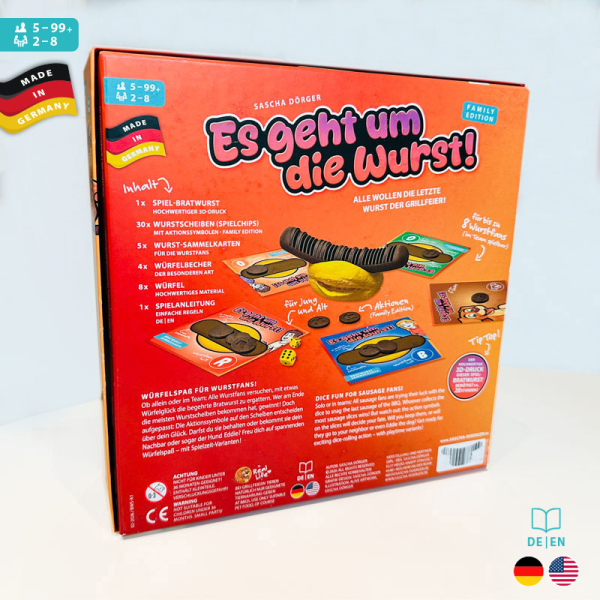 Bratwurst-Würfelspiel "Es geht um die Wurst" FAMILY EDITION