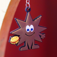 Schlüsselanhänger Stern mit Bratwurst